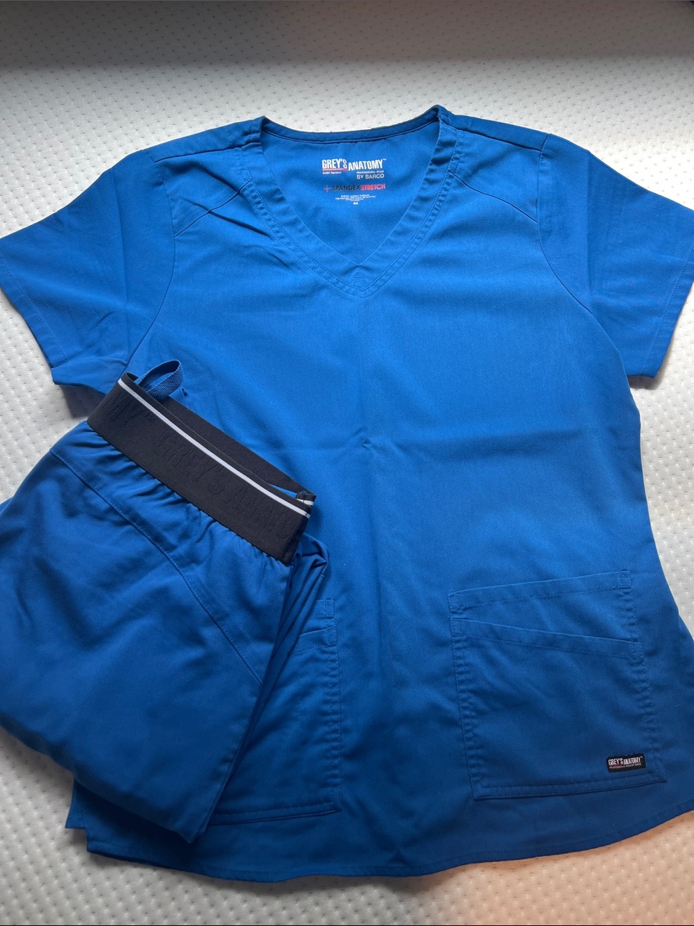 Grey's Anatomy Blue V-Neck Short Sleeve Scrub Top and bottom set